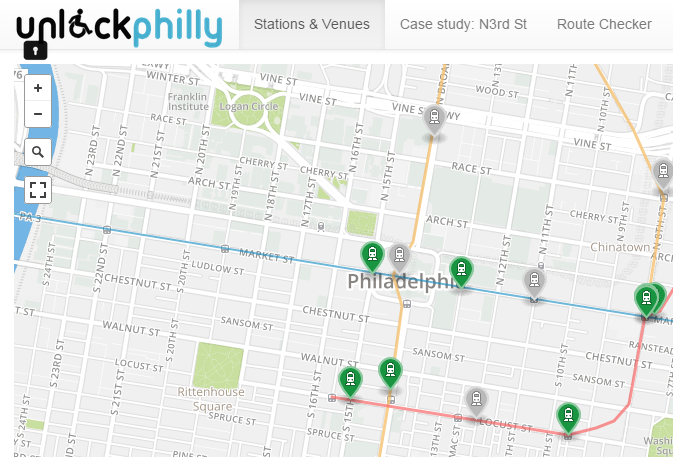 Unlock Philly Website for Mapping Accessibility