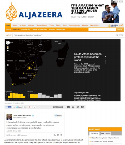 Narrata embedded in an Al Jazeera story