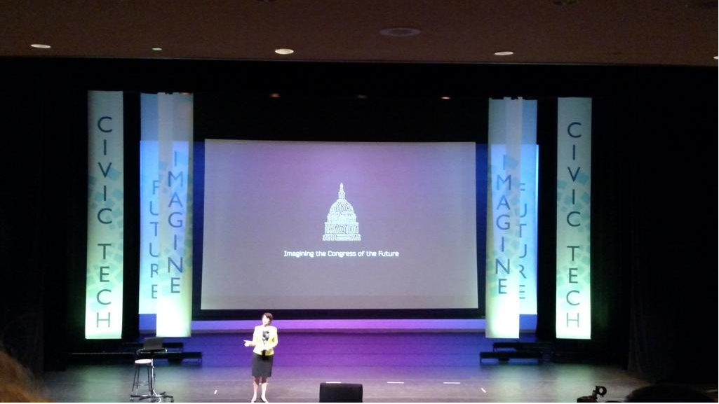 Representative Cathy McMorris Rodgers Presenting on stage at PDF