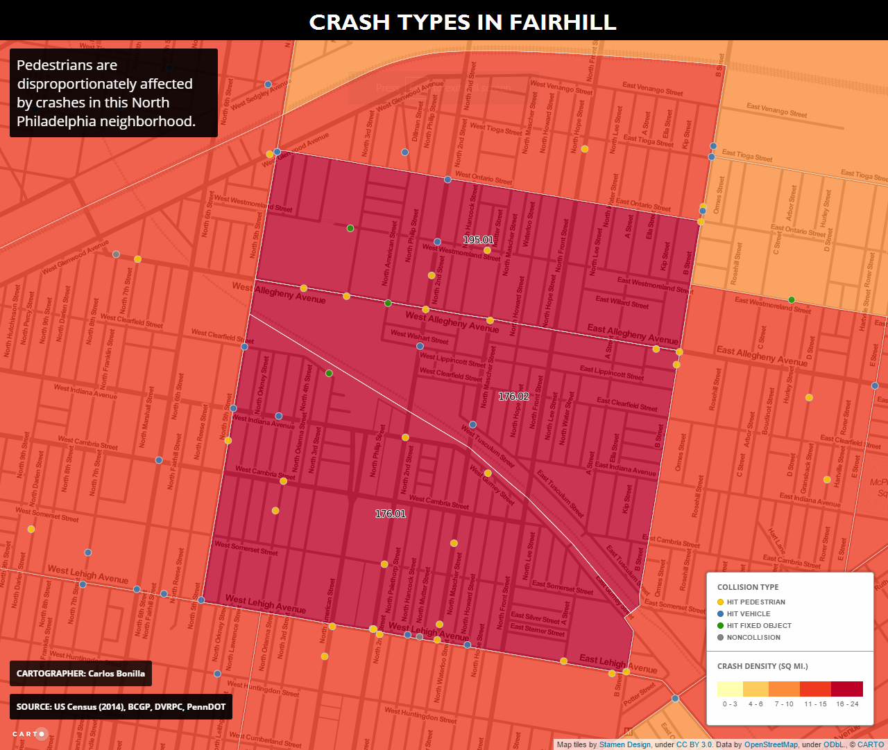 Fairhill Crashes in Philadelphia