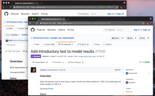GitHub Pull Request Template Workflow by Azavea