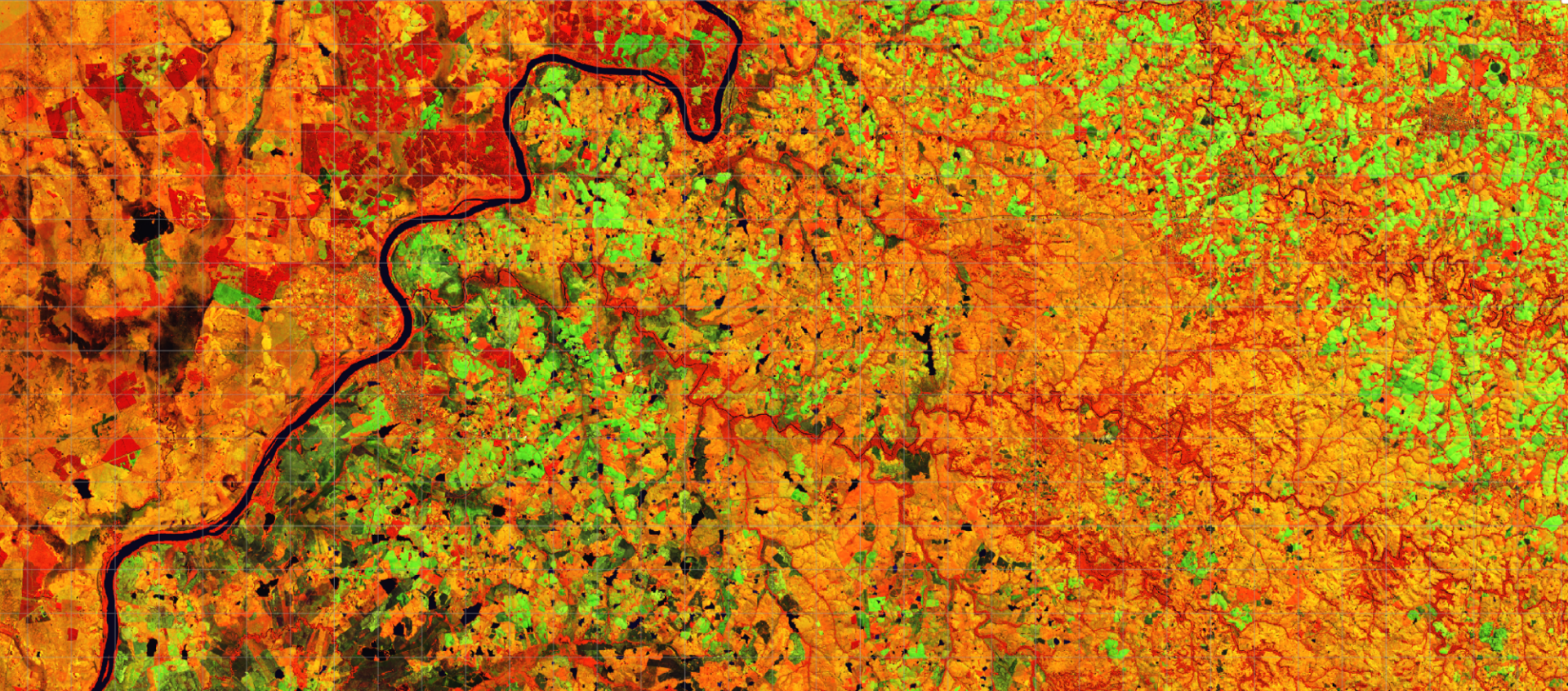 Satellite imagery of river