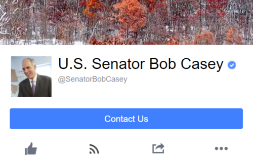 Bob Casey mobile facebook screenshot
