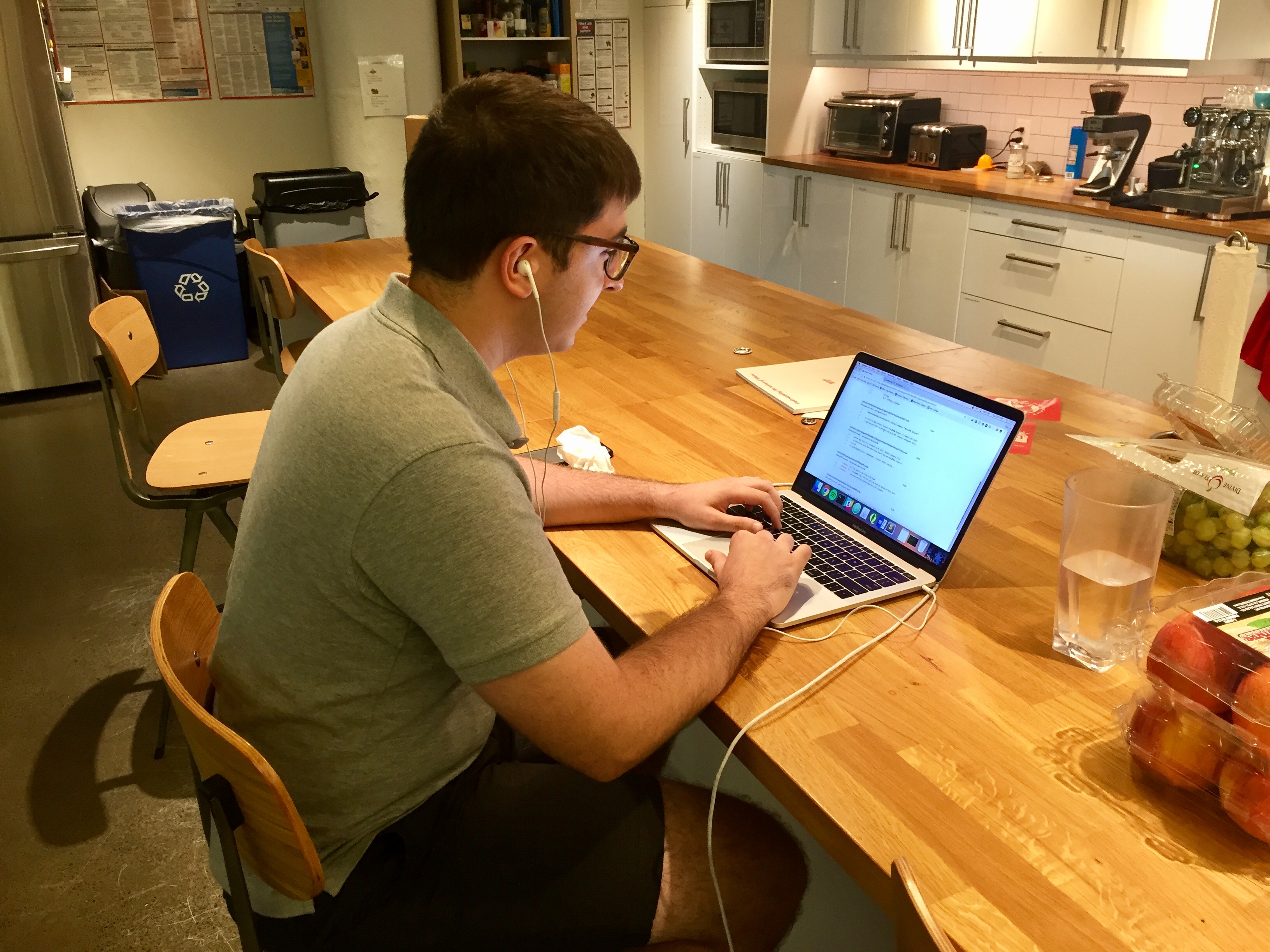 Yoni Nachmany works on an open source project during the Azavea Fellowship Program