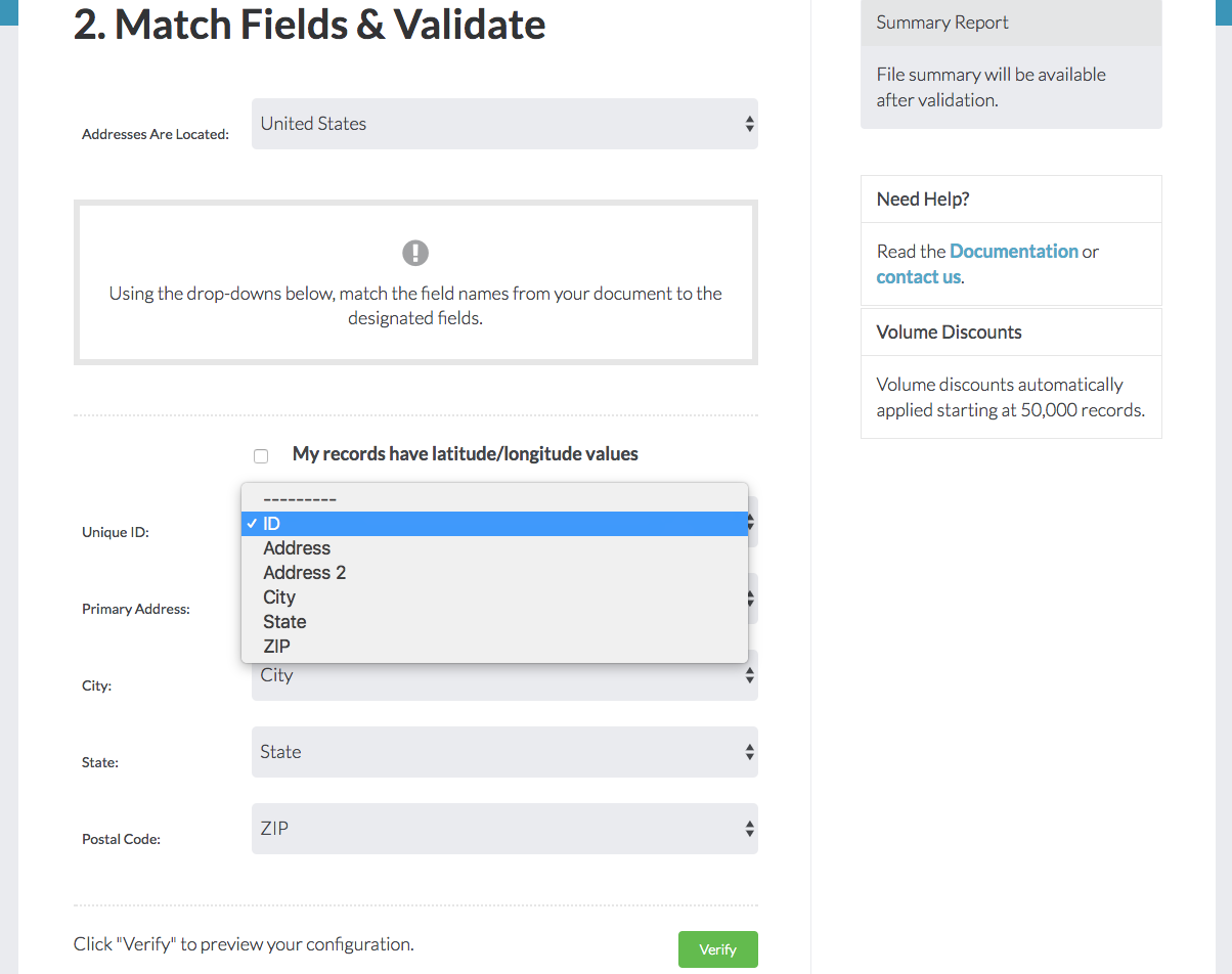 8) Match Fields and Validate