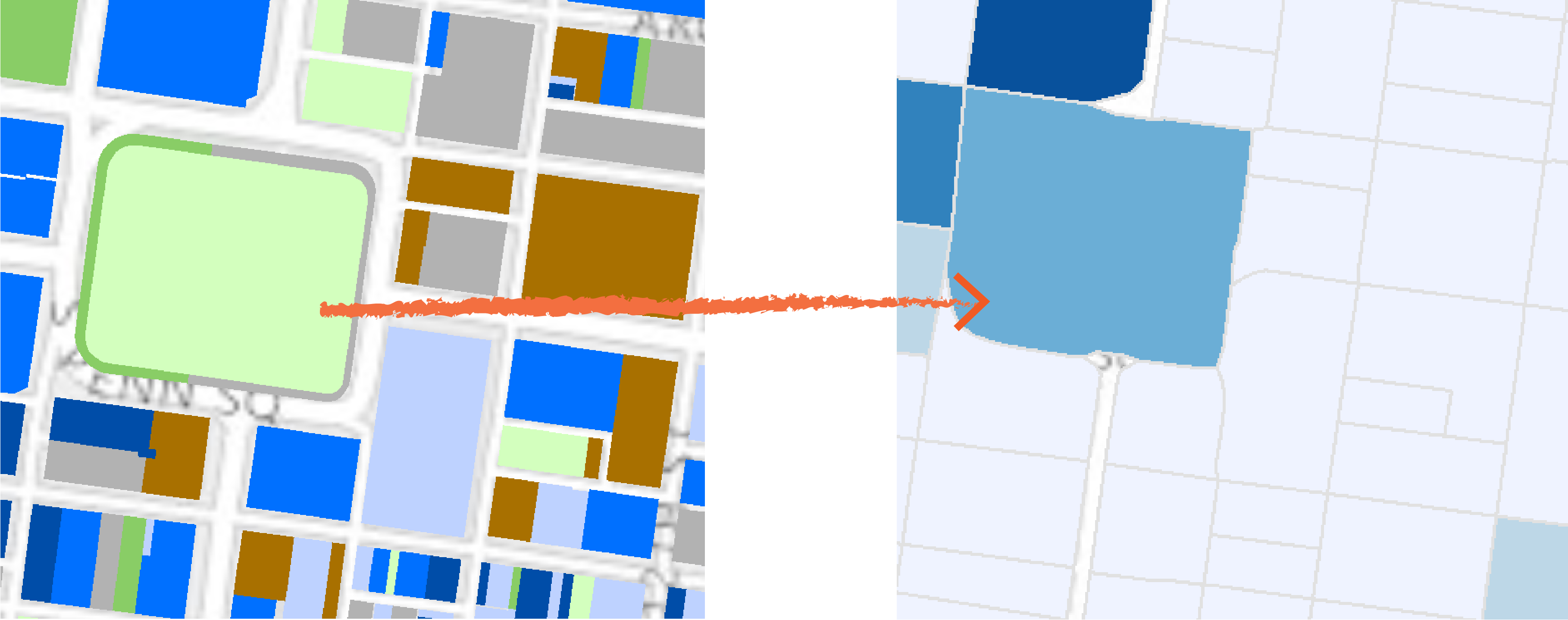 land use aggregated to blocks