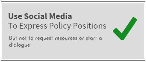use social media to communicate policy positions