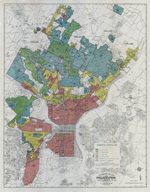 1937 HOLC map of Philadelphia 