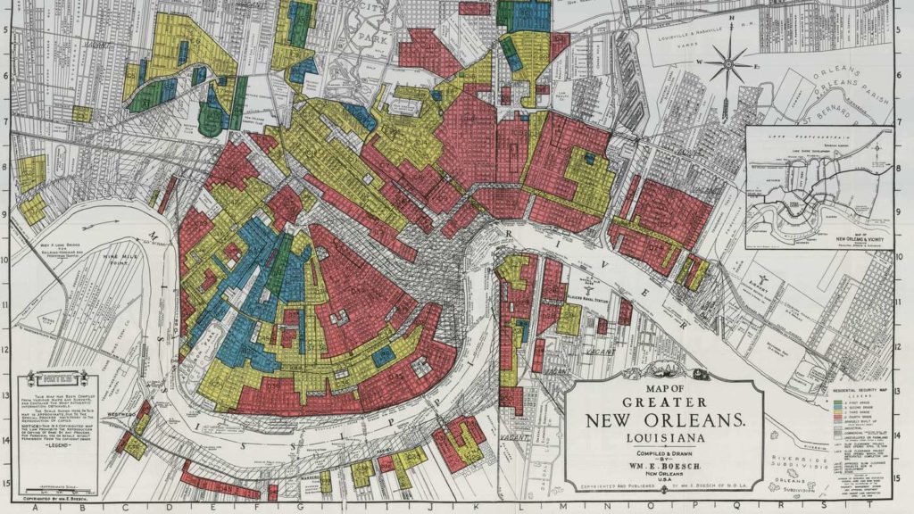 Historic redlining map of New Orleans