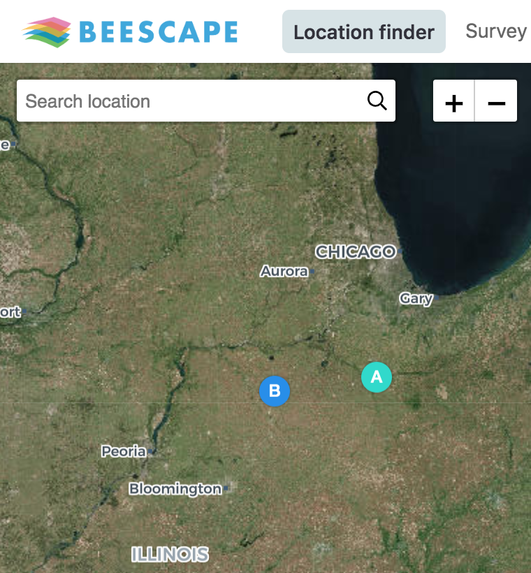 Screenshot of Beescape map