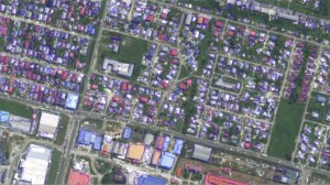 Raster Vision predicting buildings over Georgetown, Guyana
