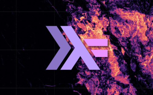 Haskell logo overtop of Raster Foundry imagery.