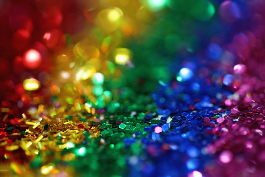 rainbow colored confetti