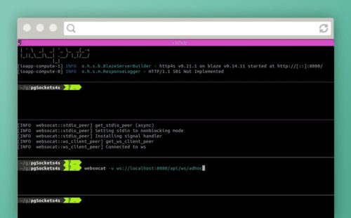 Screenshot of command line implementation.