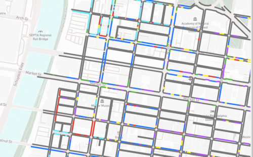 Screenshot of streets in the Curb LR Viewer.