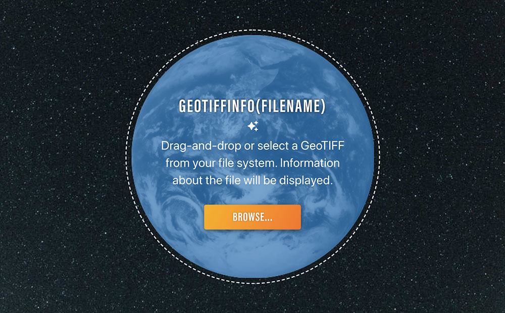 Screenshot of GeotiffInfo Loam demo.